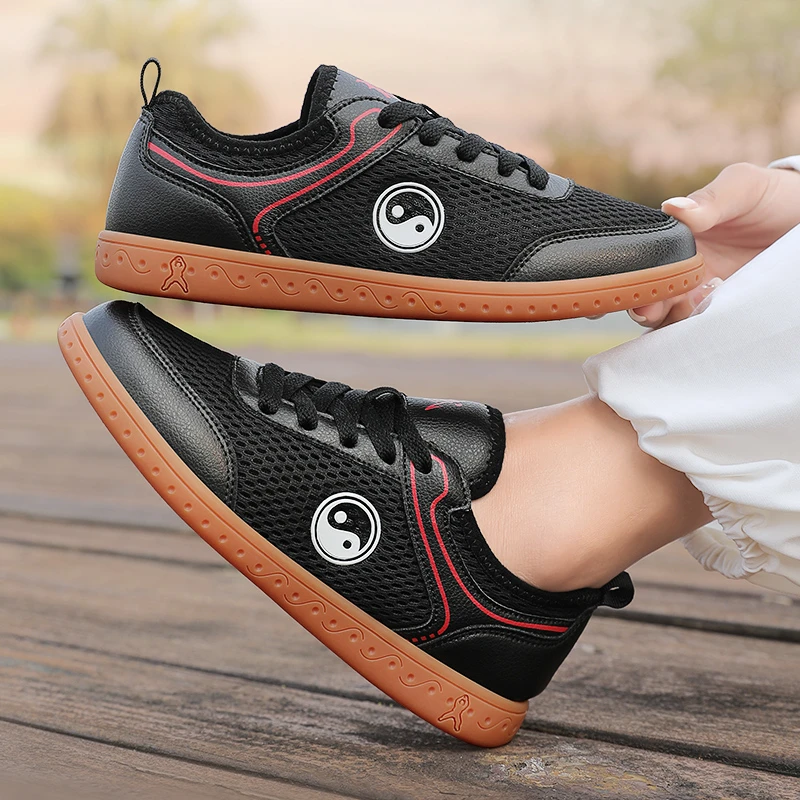 陈家沟太极鞋女秋季软牛筋底武术鞋网眼透气练功鞋舒适太极拳法鞋