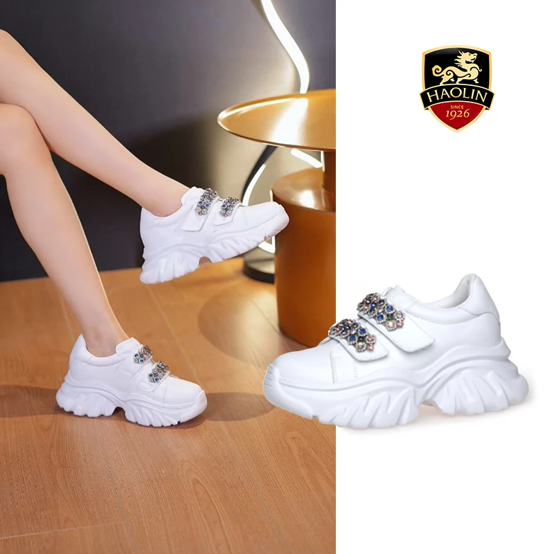 豪麟名鞋迪嘉女装时尚老爹鞋牛皮革DJJGA42WX023