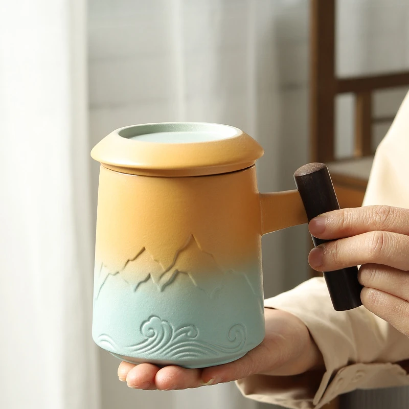 个人专用茶杯喝茶单杯高档喝水杯教师节茶盏主人杯茶水分离绿茶杯