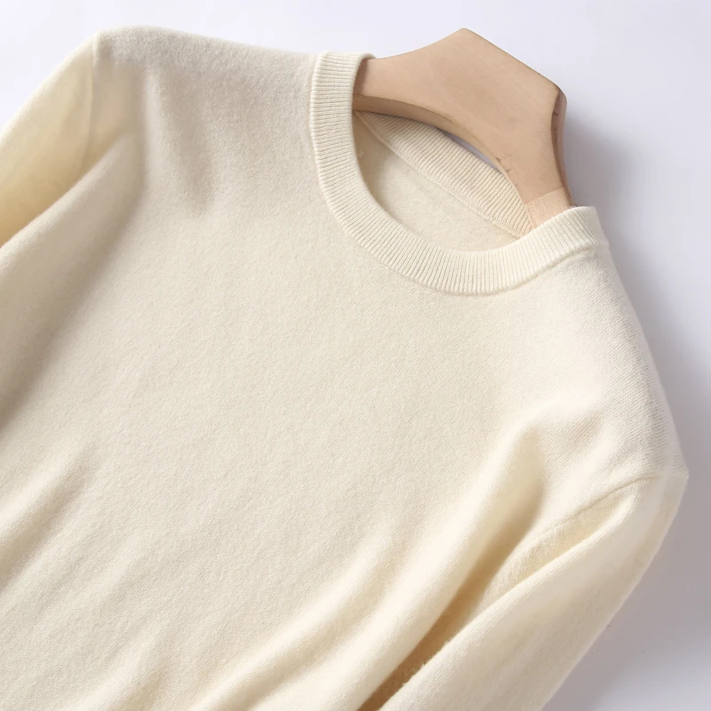 Busen/步森25年男士秋冬纯色圆领混纺花纱保暖套头打底针织毛衫