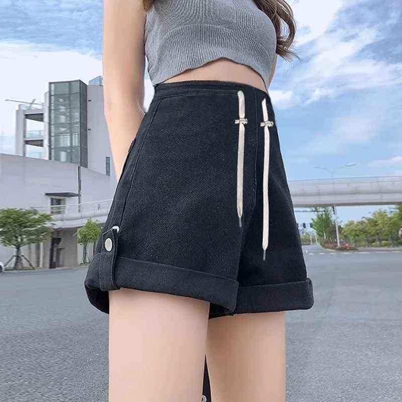 2024新款孕妇牛仔短裤夏季薄款无托腹抽绳宽松休闲孕妇装-731