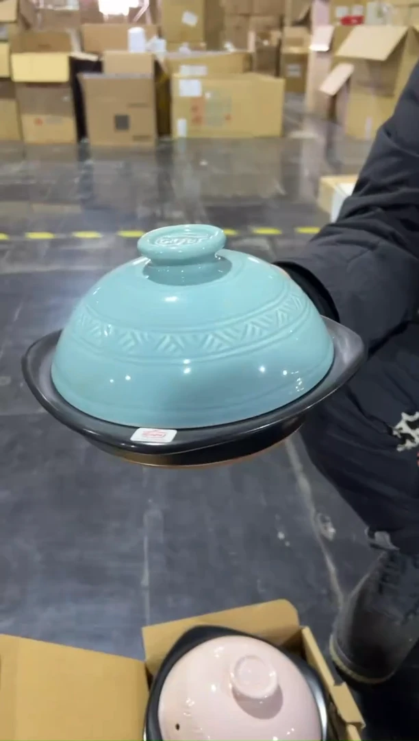 【闪购商品】陶瓷孤品 银峰小塔吉锅  绿色
