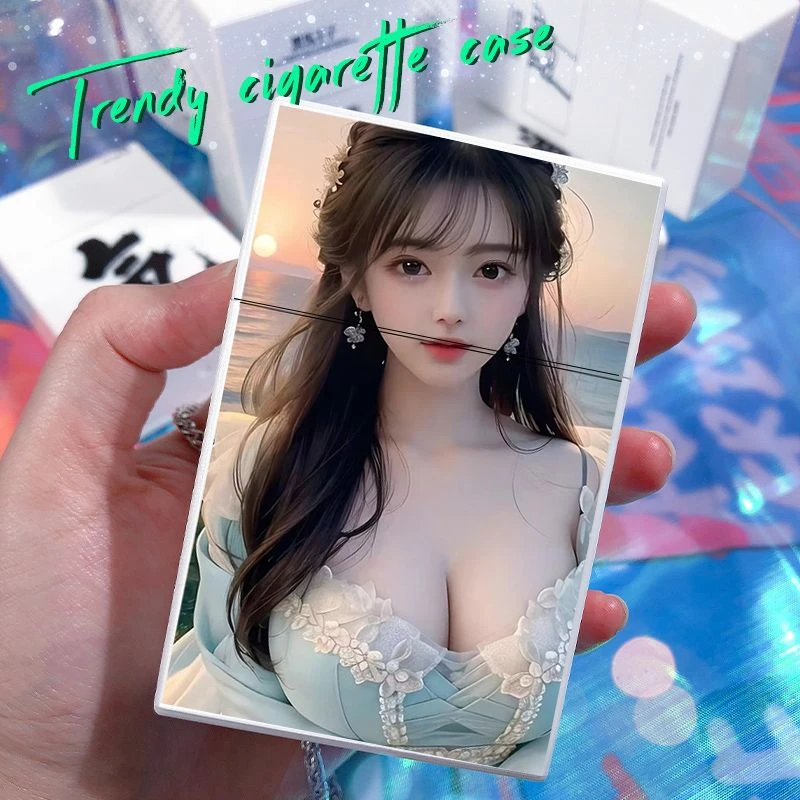 网红美女烟盒个性创意定制烟盒自动翻盖20支装男便携抗压塑料烟盒