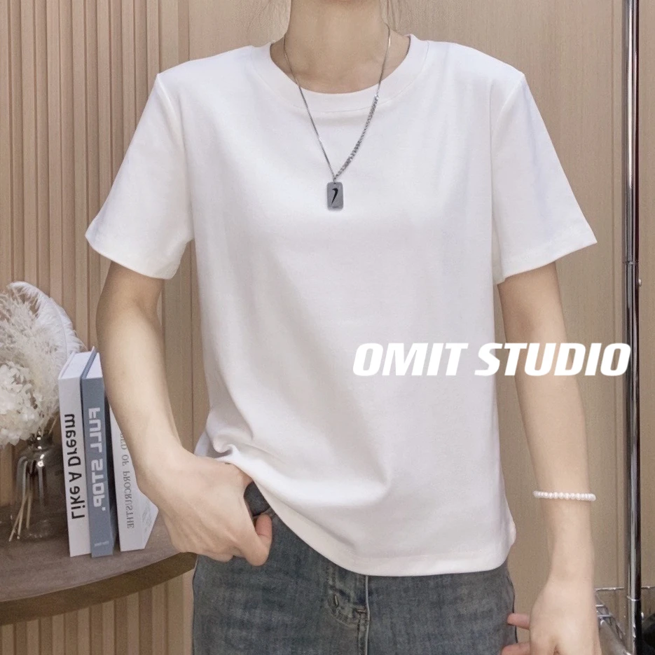 【加厚纯T】秋款加厚正肩弹力棉修身常规版小个子短袖