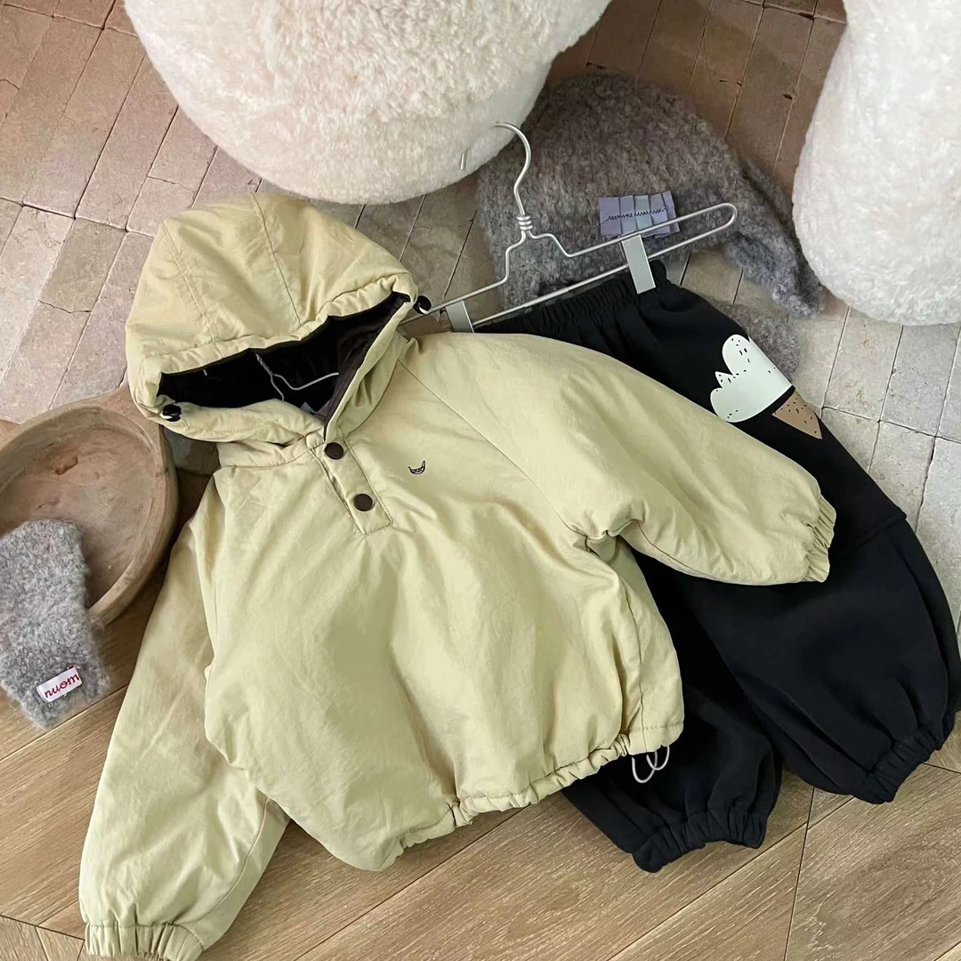 24冬季套头棉服刺绣卡通香蕉可调节收缩棉服