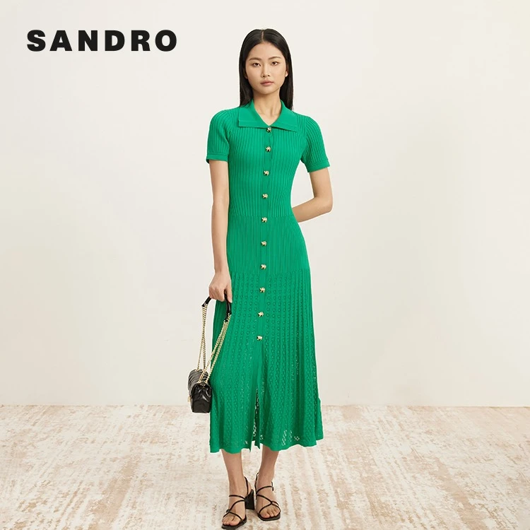 【一秒入夏】【专享款】SANDRO春夏高级感针织短袖连衣裙SFPRO03453
