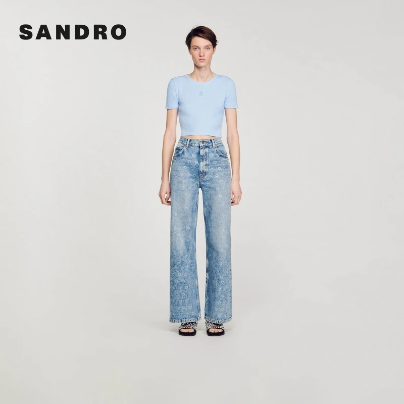 【搭搭专属】SANDRO春夏女装法式短款修身T恤上衣SFPTS01429