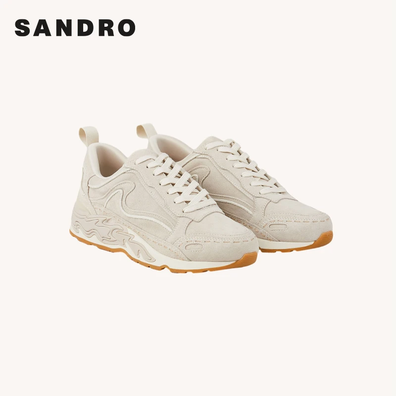 SANDRO新款女士简约舒适低帮厚底休闲运动鞋SFACH01059