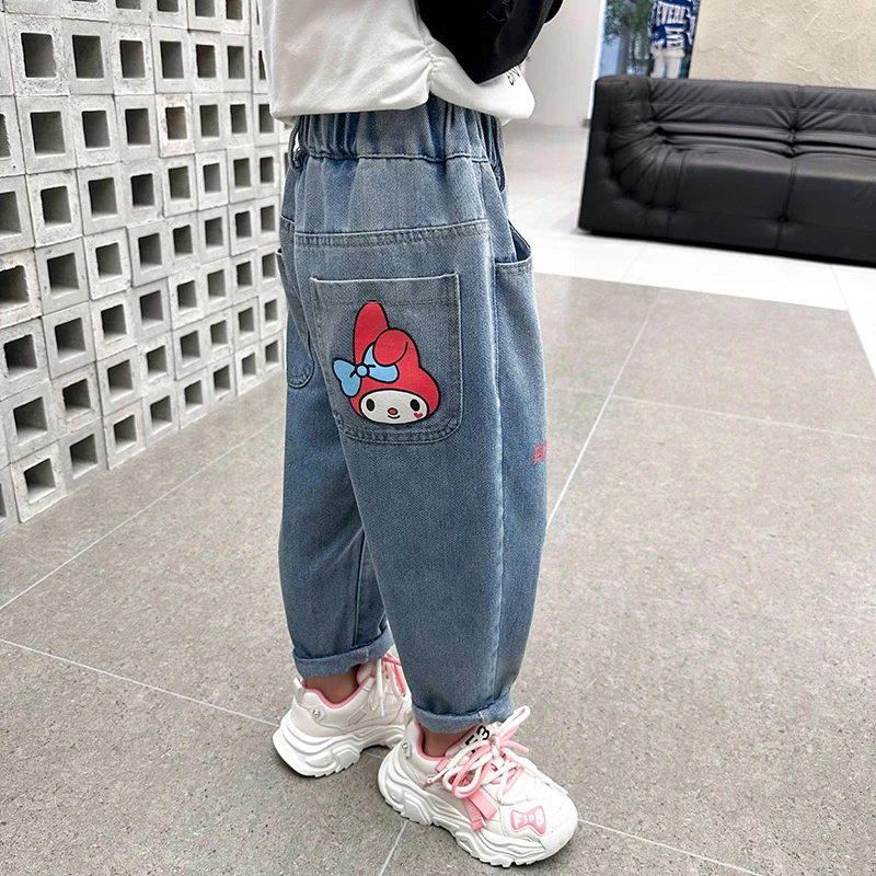 女童牛仔裤春秋季2024新款洋气女孩宝宝秋款时髦小童儿童秋装裤子