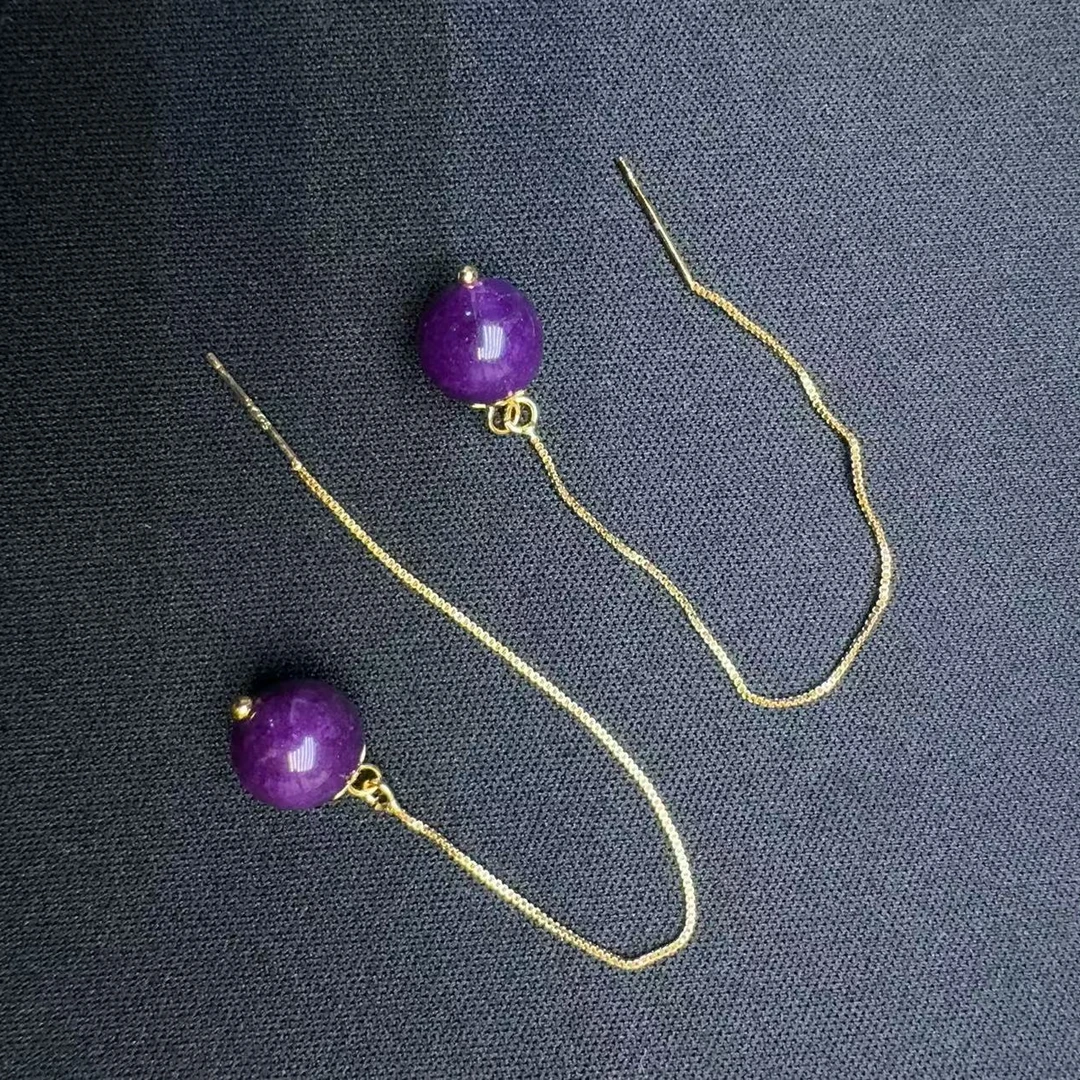 非金属珐琅耳饰 帝王紫耳坠耳线款经典时尚简约