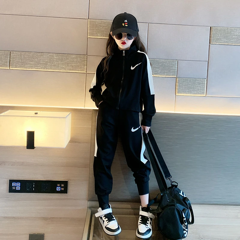 女童春秋套装2024春款童装女孩大童运动服儿童网百搭