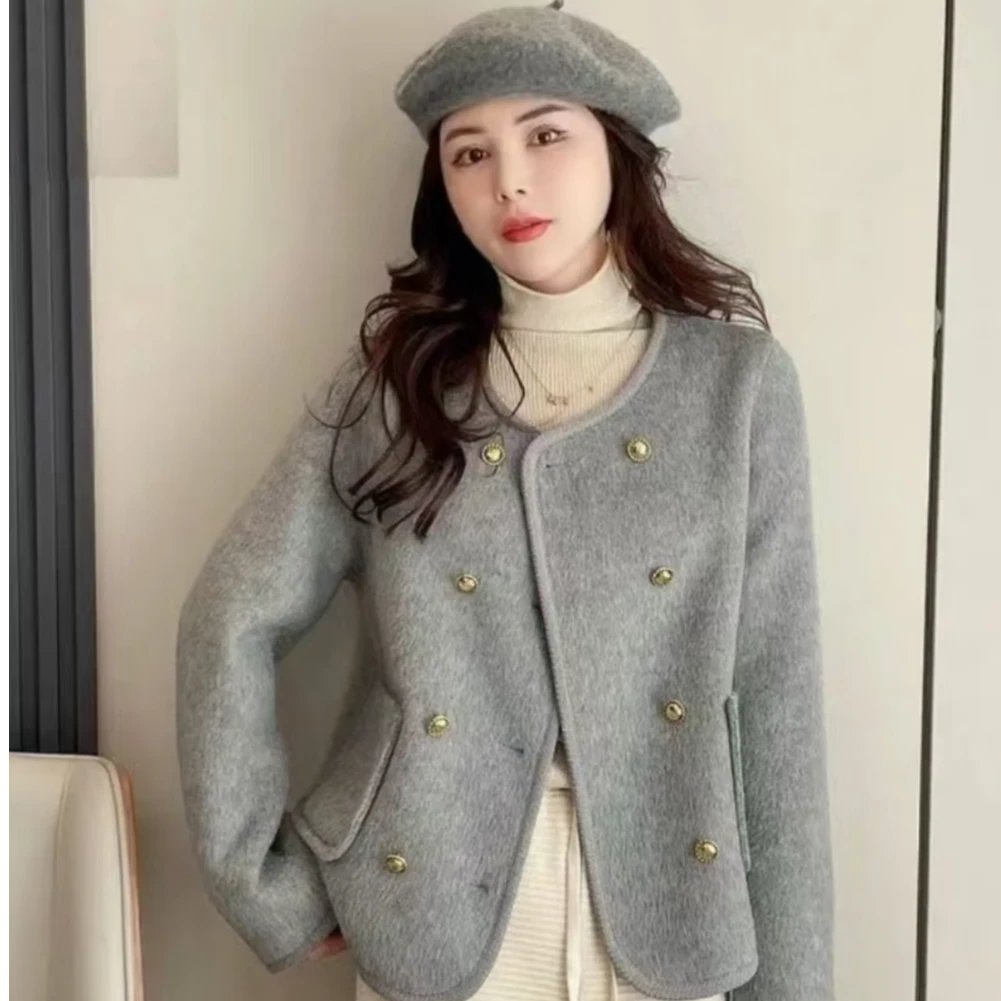 短款气质显瘦短款百搭名媛韩版秋冬网红小香风风衣毛呢外套9073