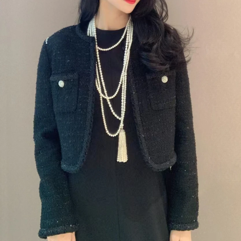 GIRDEAR哥弟 春季新款圆领气质秋冬短款网红小香风外套女1400668