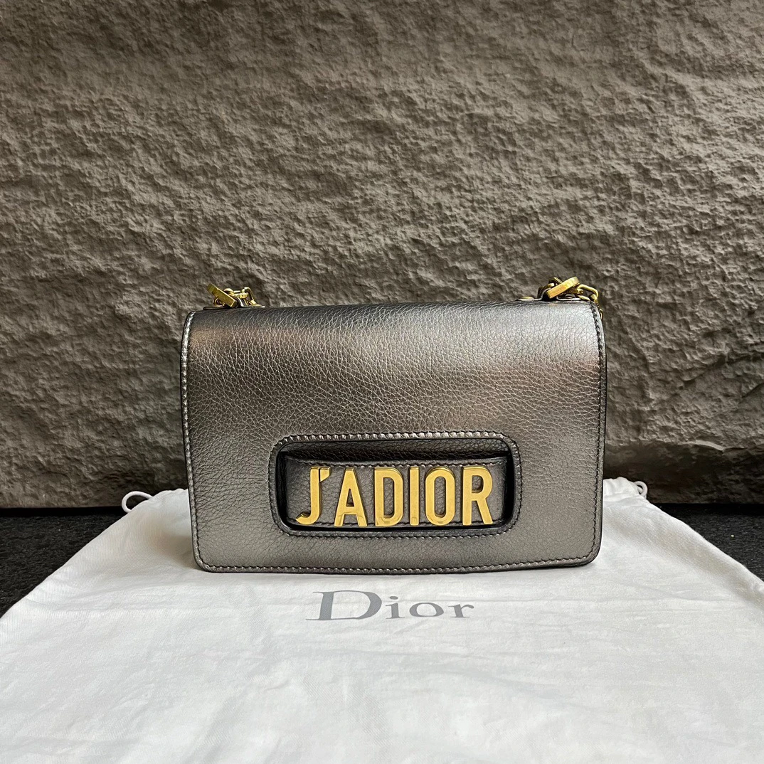 95新 DIOR/迪奥 dior珠光银色女士手提单肩包