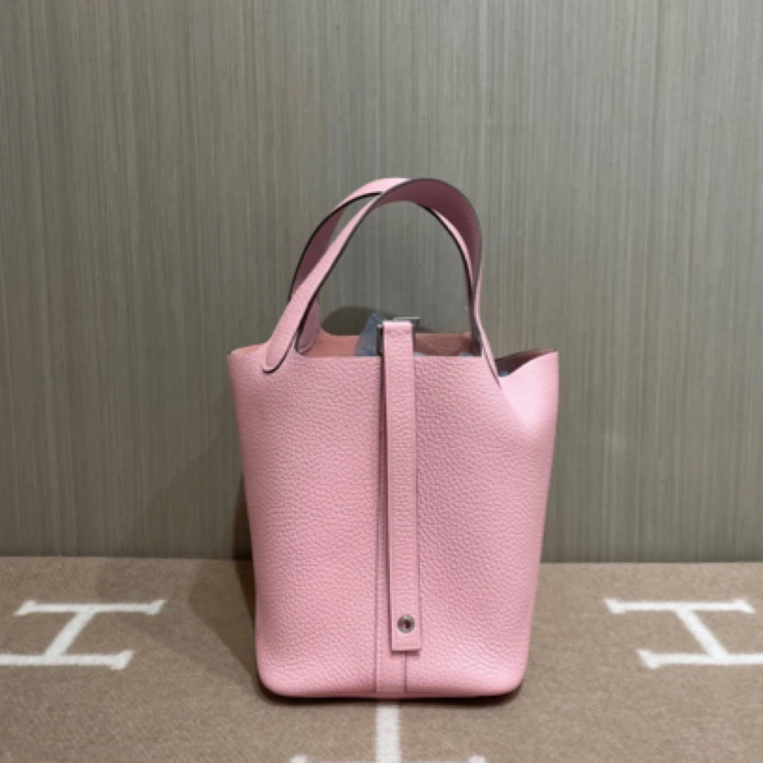 99新 Hermes/爱马仕 爱马仕菜篮子樱花粉18