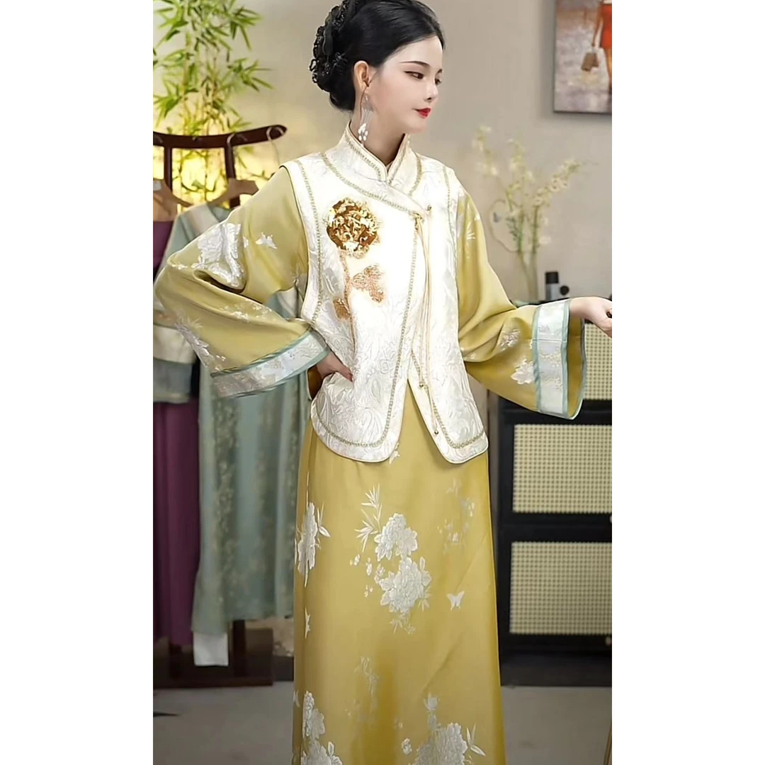 星多嫣2024秋季新款复古中国风时尚气质日常女装套装（6362+6371）