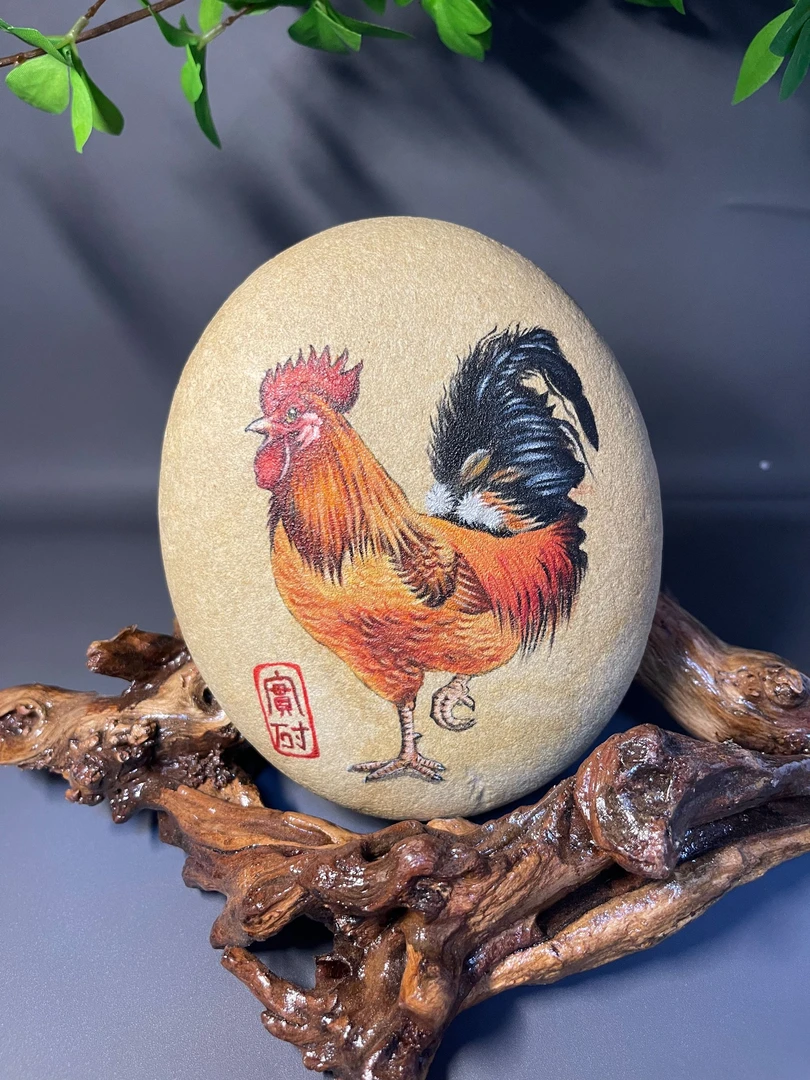 石头摆件十二生肖-公鸡