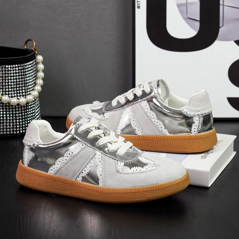 蕾丝休闲复古芭蕾德迅鞋女生时尚百搭阿甘鞋低帮潮流