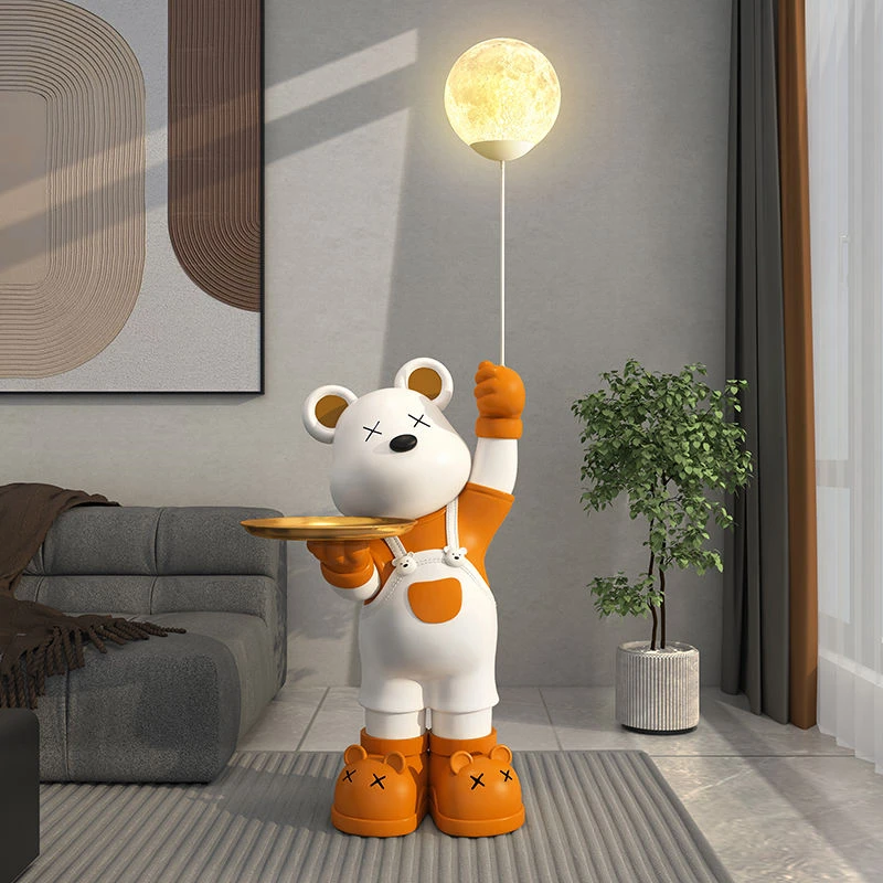 大型网红暴力熊摆件落地客厅电视柜沙发旁装饰品乔迁新居搬家礼物