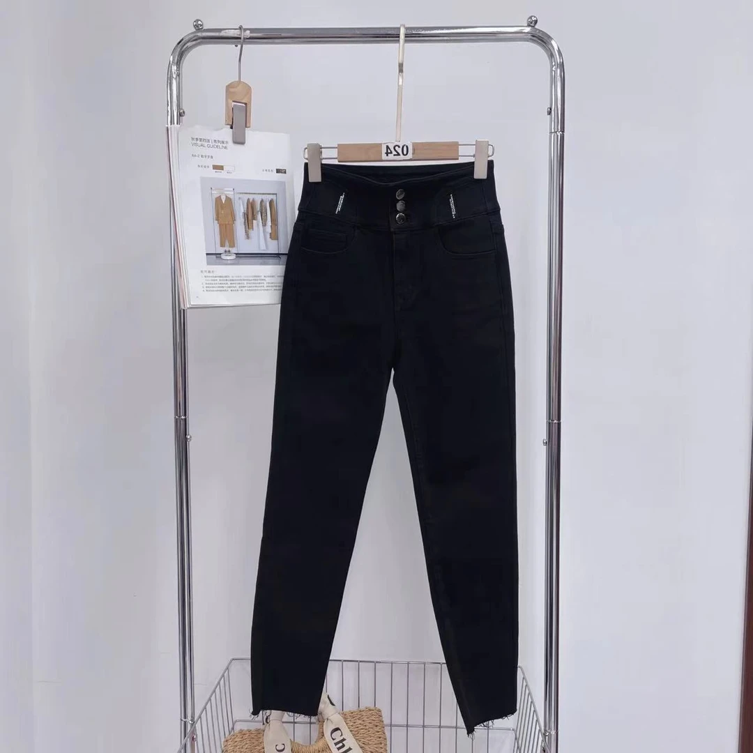 茜舞牛仔裤女棉2024时尚百搭休闲裤【615017】