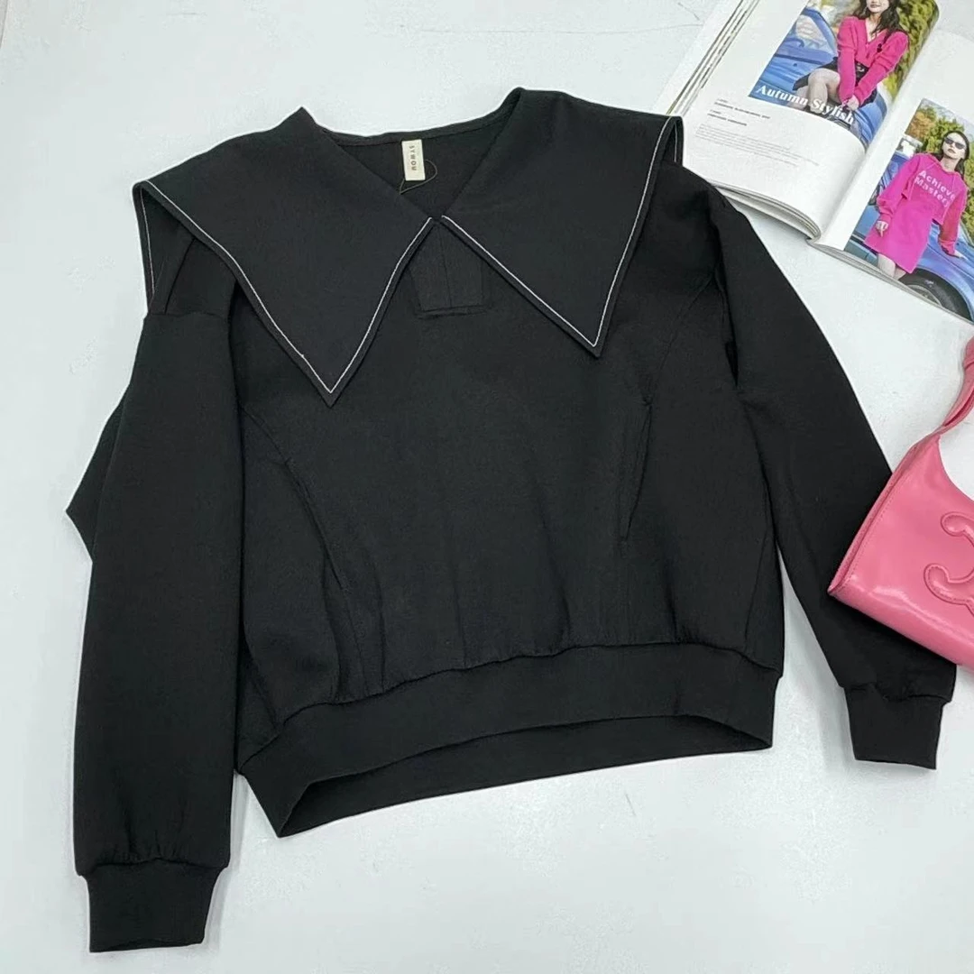 茜舞卫衣女士2025短款气质长袖时尚百搭上衣【13H390】