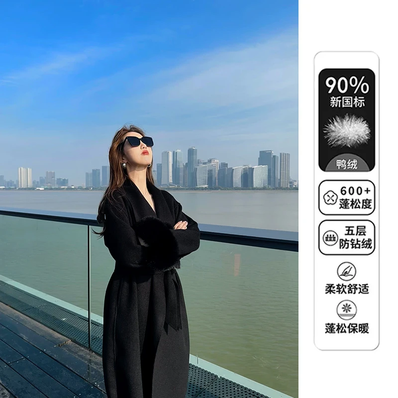 【十二】升级版羽戎宽松版百搭中长款大衣韩版气质双面羊毛大衣
