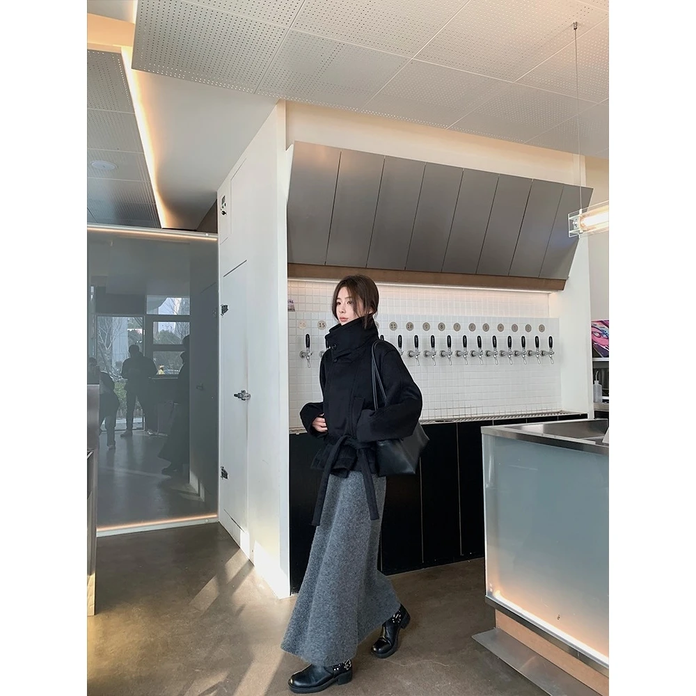 FF5【弧线鱼尾】绝绝子针织鱼尾裙 显瘦纯色高腰FFF23127230