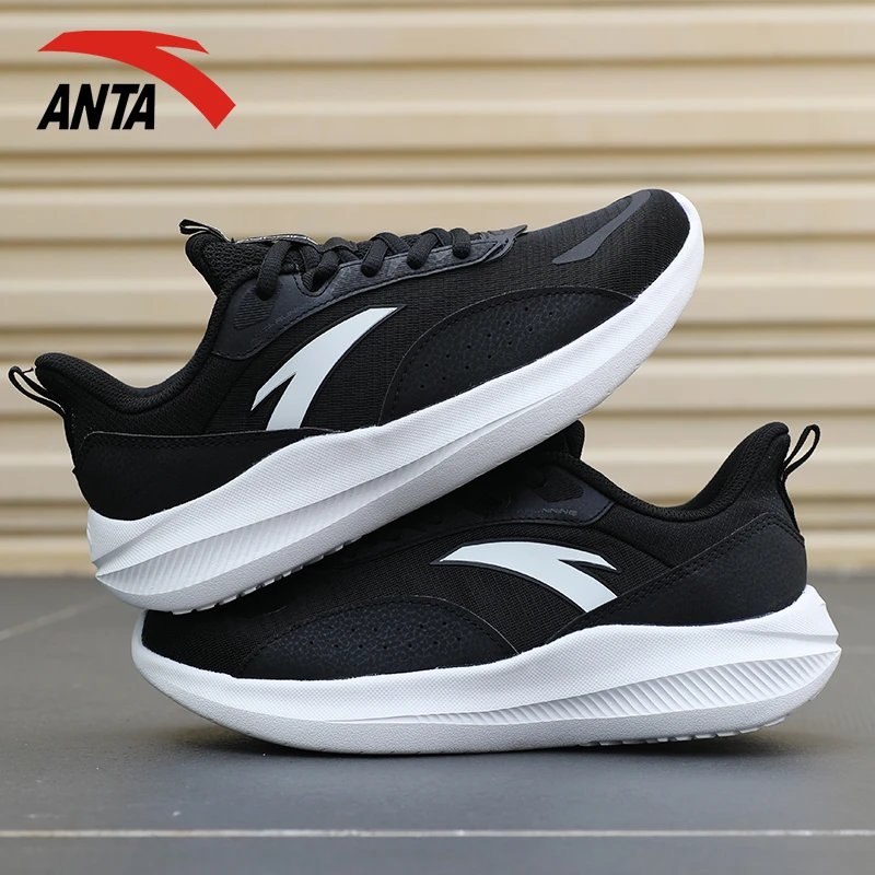 安踏女鞋运动鞋减震轻便黑色跑鞋冬季网面透气百搭跑步鞋正品跑鞋