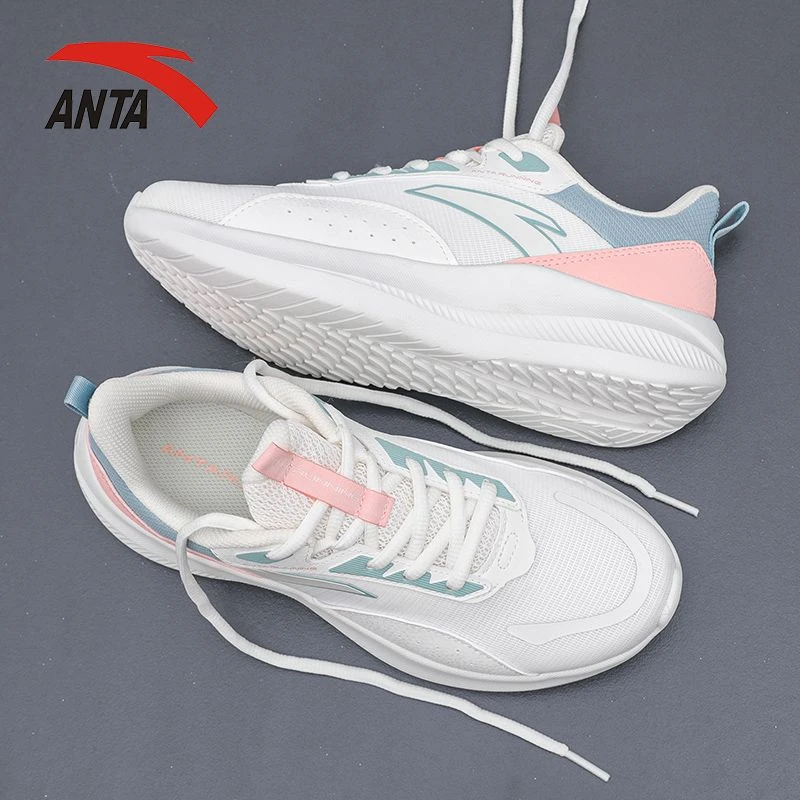 安踏女鞋运动鞋2025秋季新款跑步鞋减震跑鞋网面透气潮鞋软底白鞋