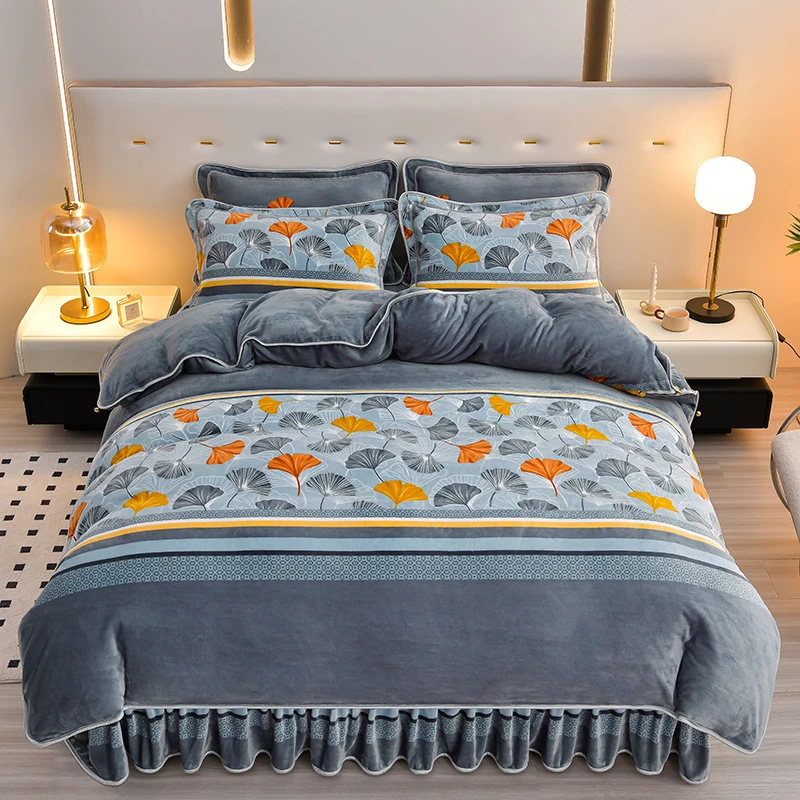 牛奶绒四件套珊瑚绒双面法兰绒床单被套加厚保暖宝宝绒三件套