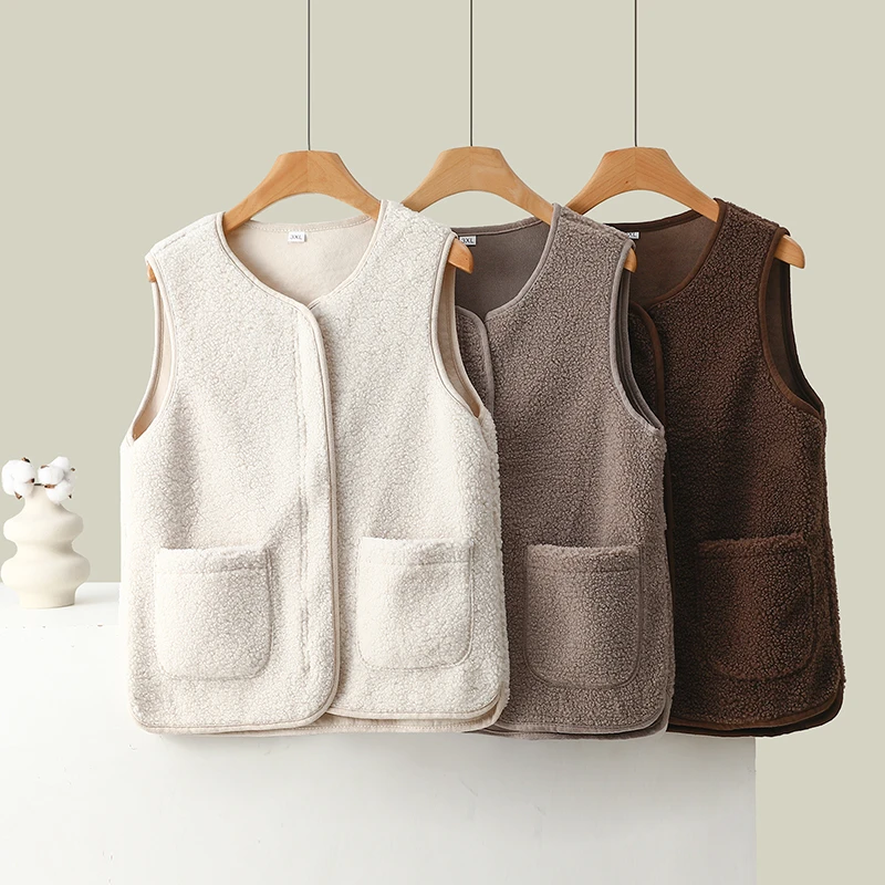 休闲外套上衣大码马夹韩版春秋女士皮毛一体短款百搭马甲时尚秋冬