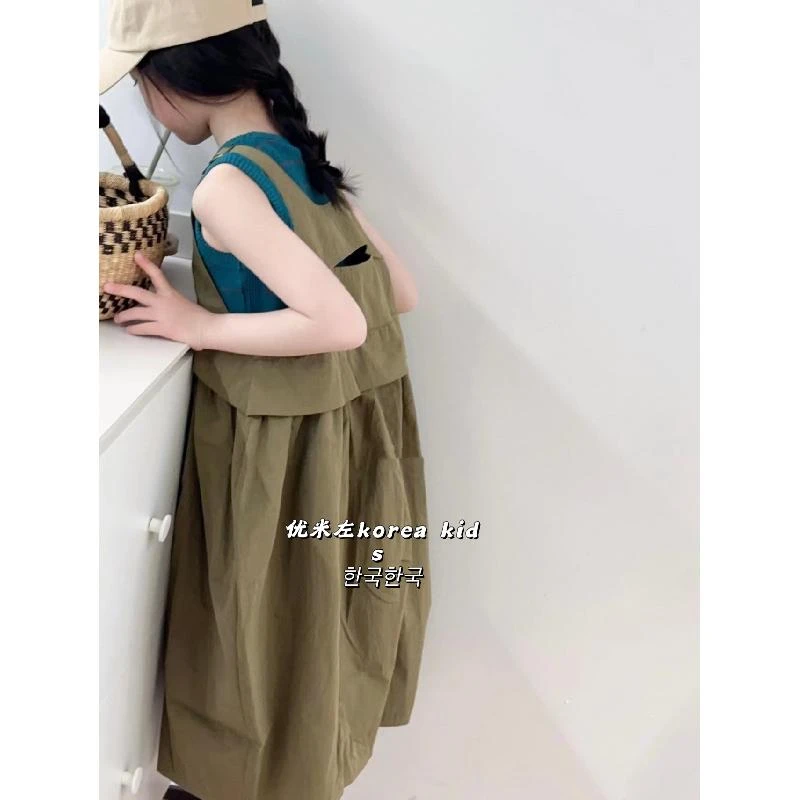 女童连衣裙2025夏装新款洋气女孩韩版背带裙儿童时髦百搭吊带裙潮