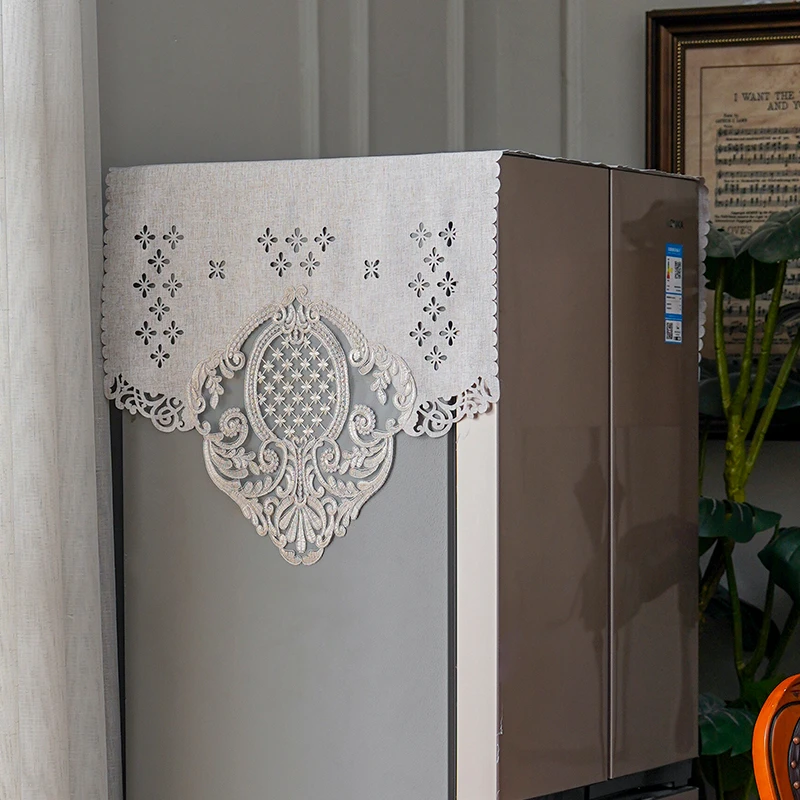 欧式冰箱防尘盖布单双开门轻奢刺绣冰箱防尘罩新款洗衣机盖巾