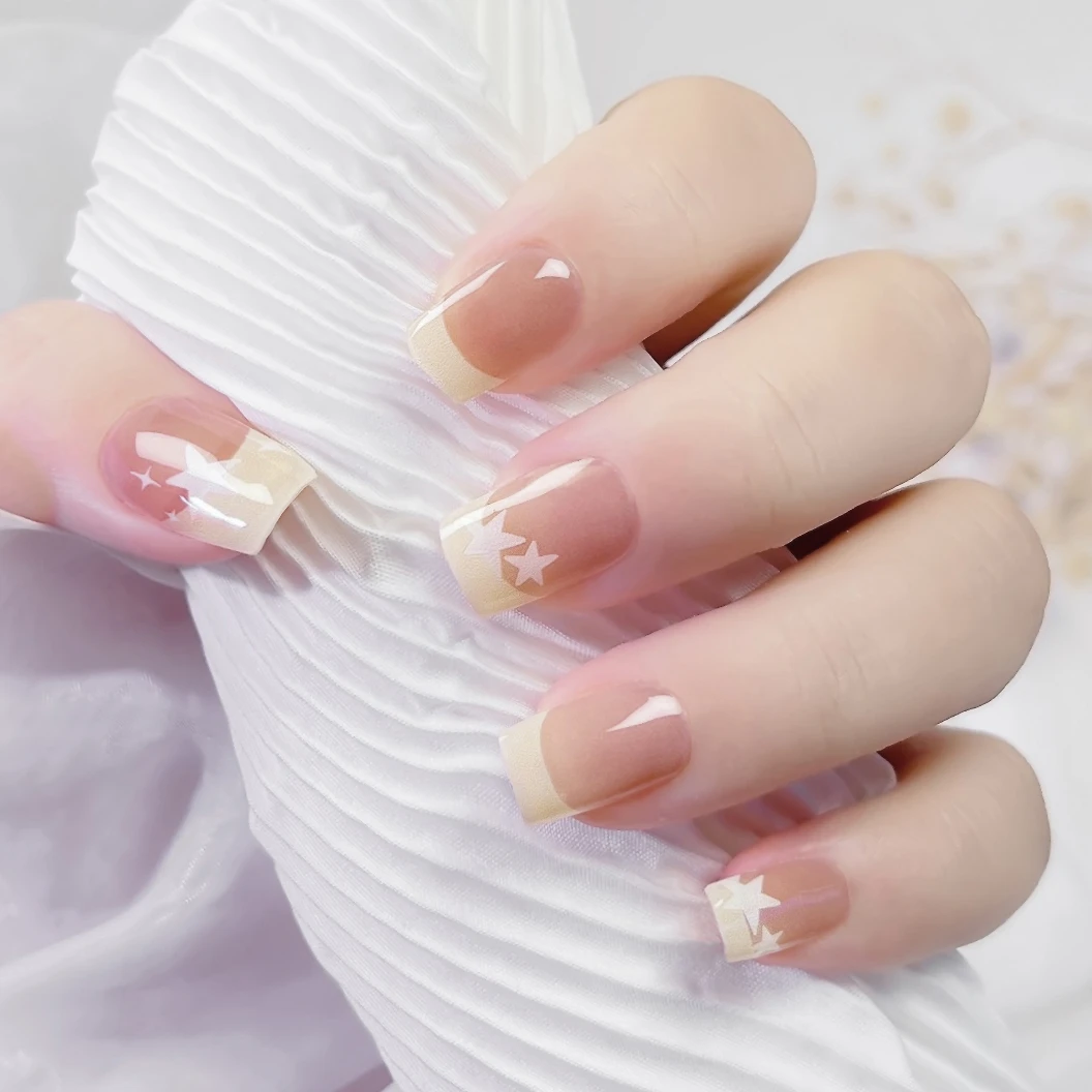 【ES190特价】20指照灯变硬的uv半固化凝胶美甲贴纸全贴半烤指甲贴