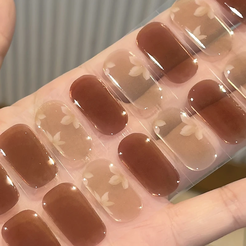 【ES1040】半固化凝胶uv半烤美甲贴指甲贴片照灯变硬穿戴甲穿戴甲式