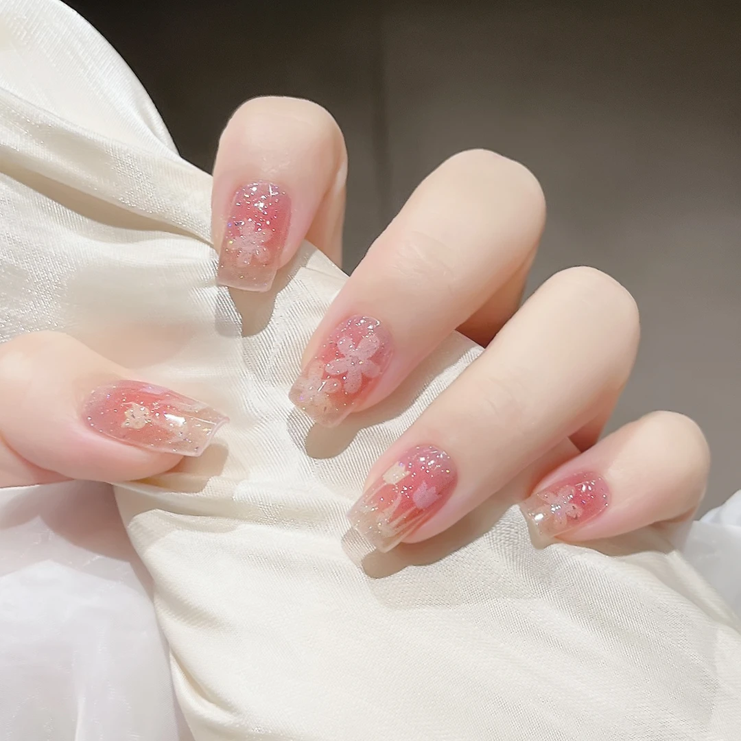 【ES646郁恋花海】以粉丝命名20指照灯变硬的uv半固化凝胶美甲贴纸