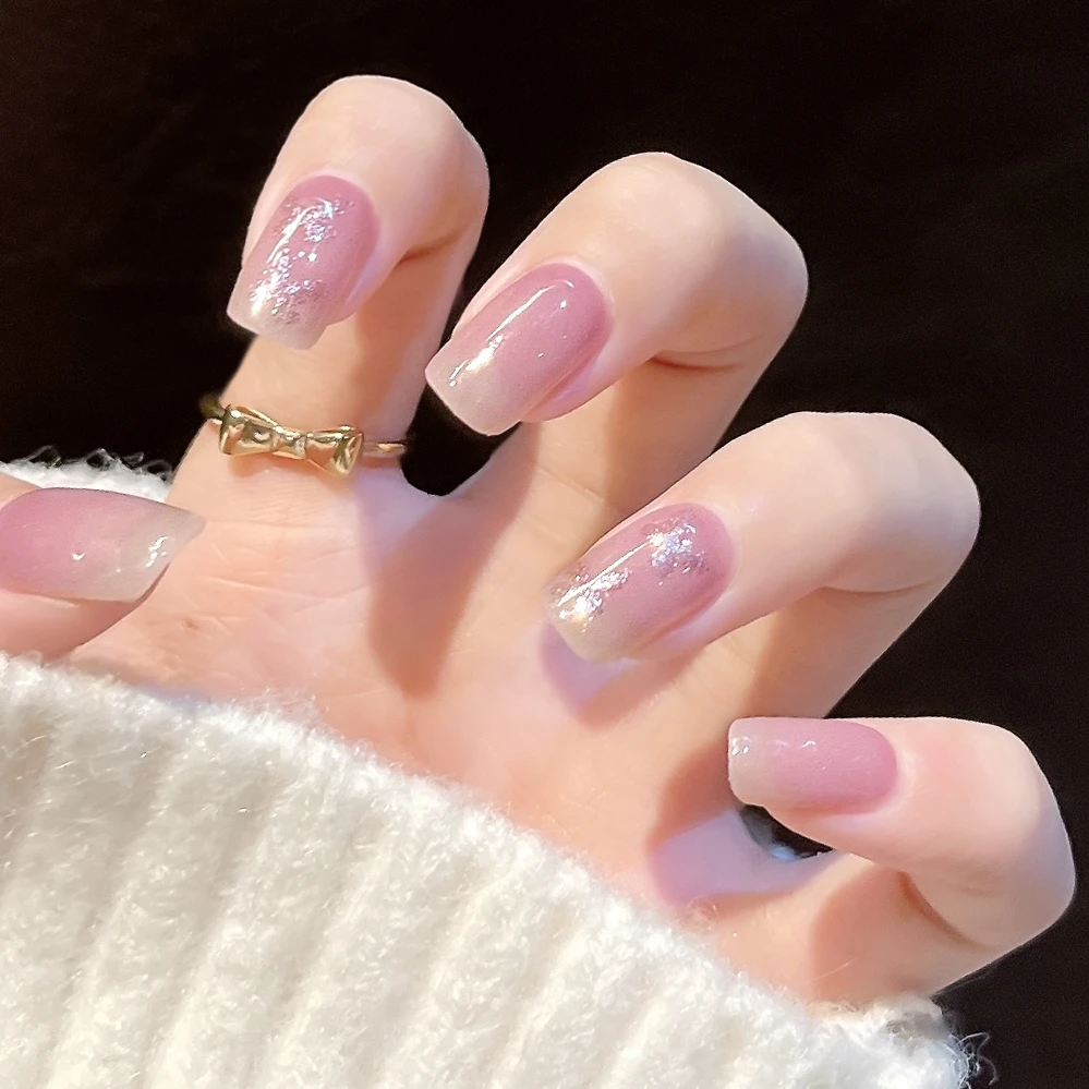 【ES840特价】20指照灯变硬的uv半固化凝胶美甲贴纸全贴半烤指甲贴