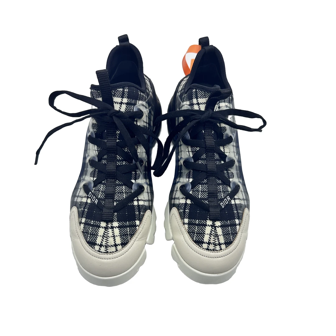 Dior/37码/黑白棋盘格拼接马蹄鞋/97新/时尚潮鞋/vv105