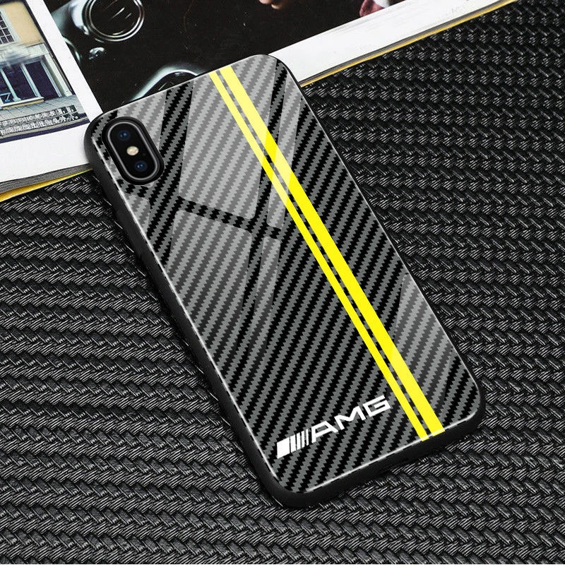 适用苹果xsmax手机壳碳纤维纹玻璃保护套iPhoneXSMax全包边防摔高