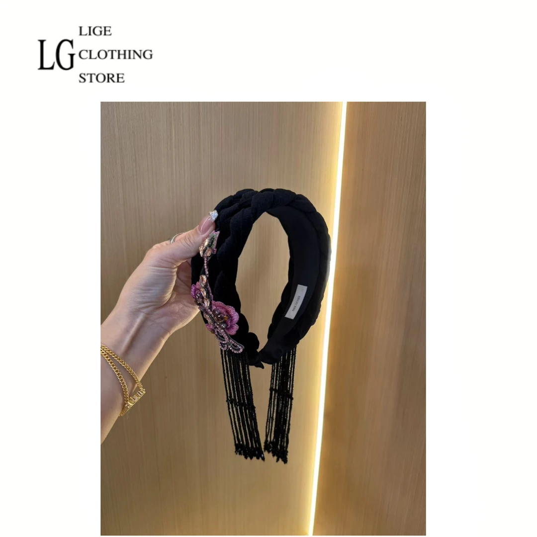 里格 原创设计【1654】梅花潮流白色流苏花朵设计发饰