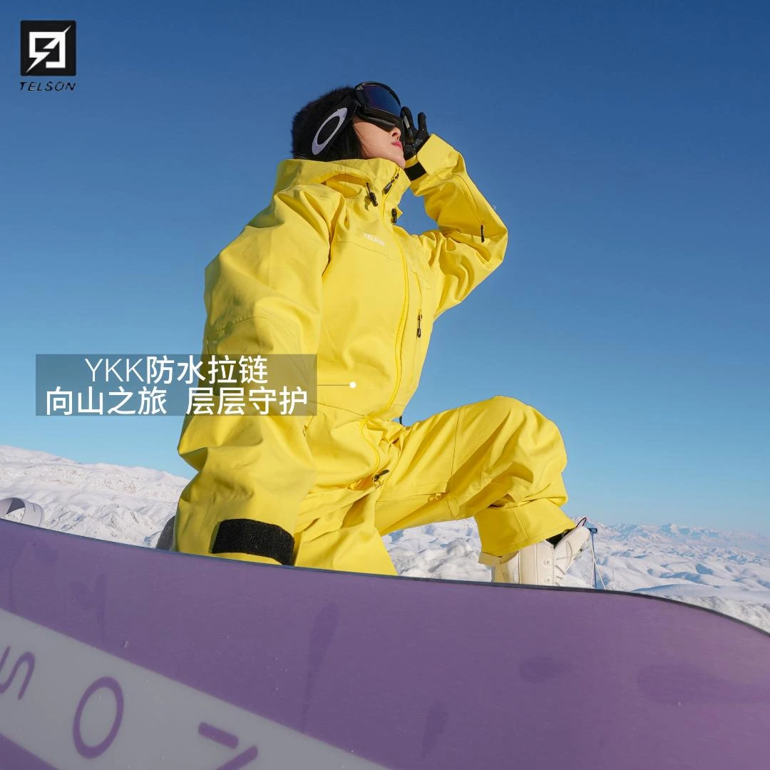 TELSON SNOW/独次者新款2024滑雪套装男女防风透气防水3W+雪服