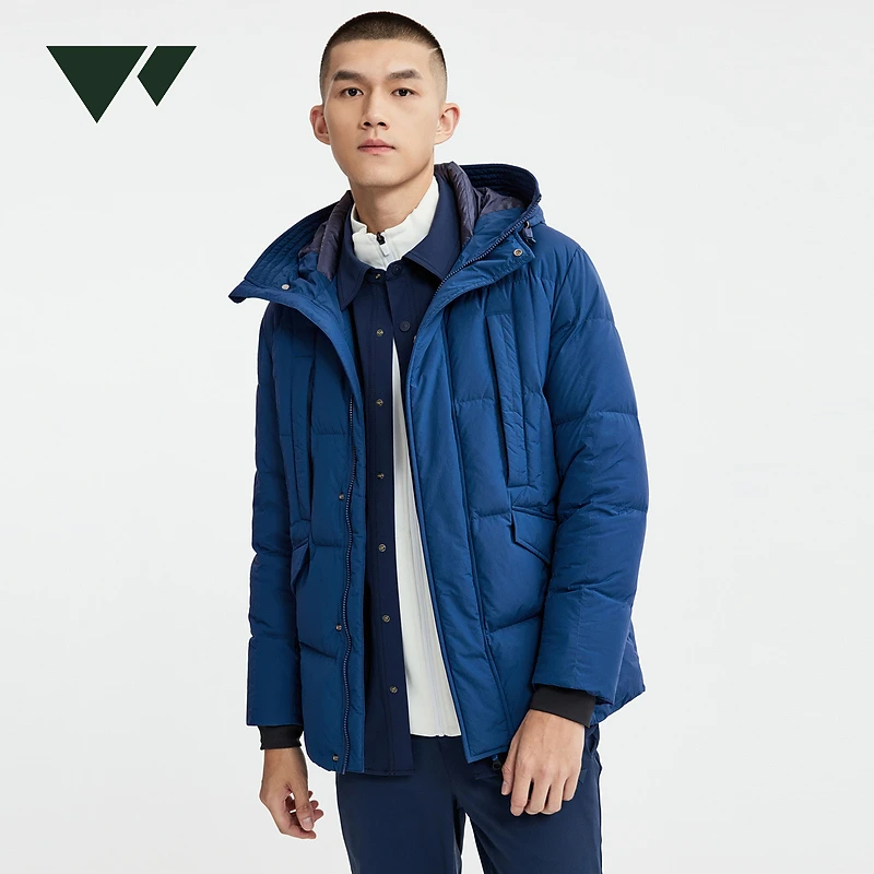 七匹狼一手长连帽绗格羽绒服1H1C70108525