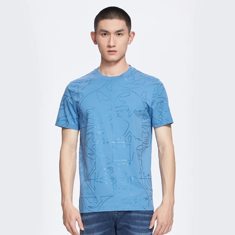 【亲肤舒适】七匹狼棉氨面料透气不易变形固色工艺男士T恤衫