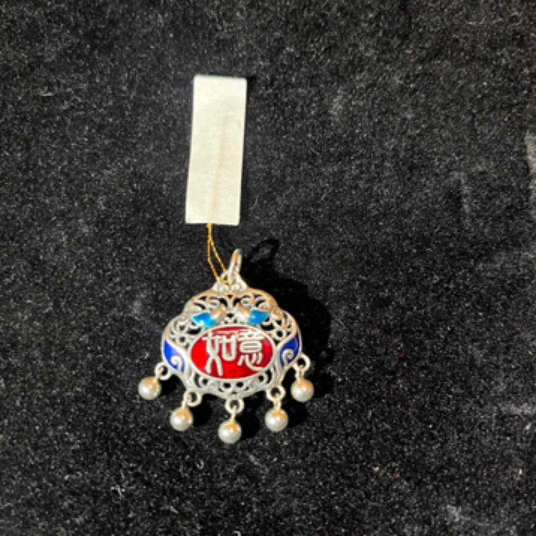 吊坠925银珐琅 s925银珐琅如意吊坠