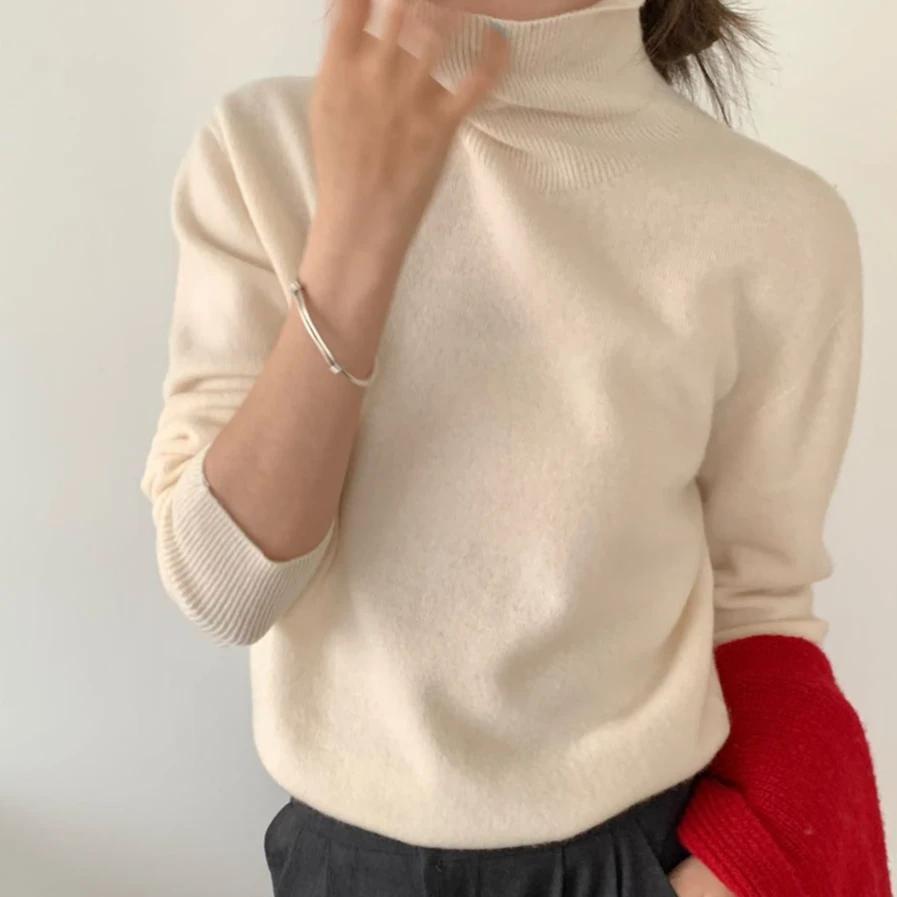 2024年秋冬女士时尚百搭舒适大气羊毛套头衫