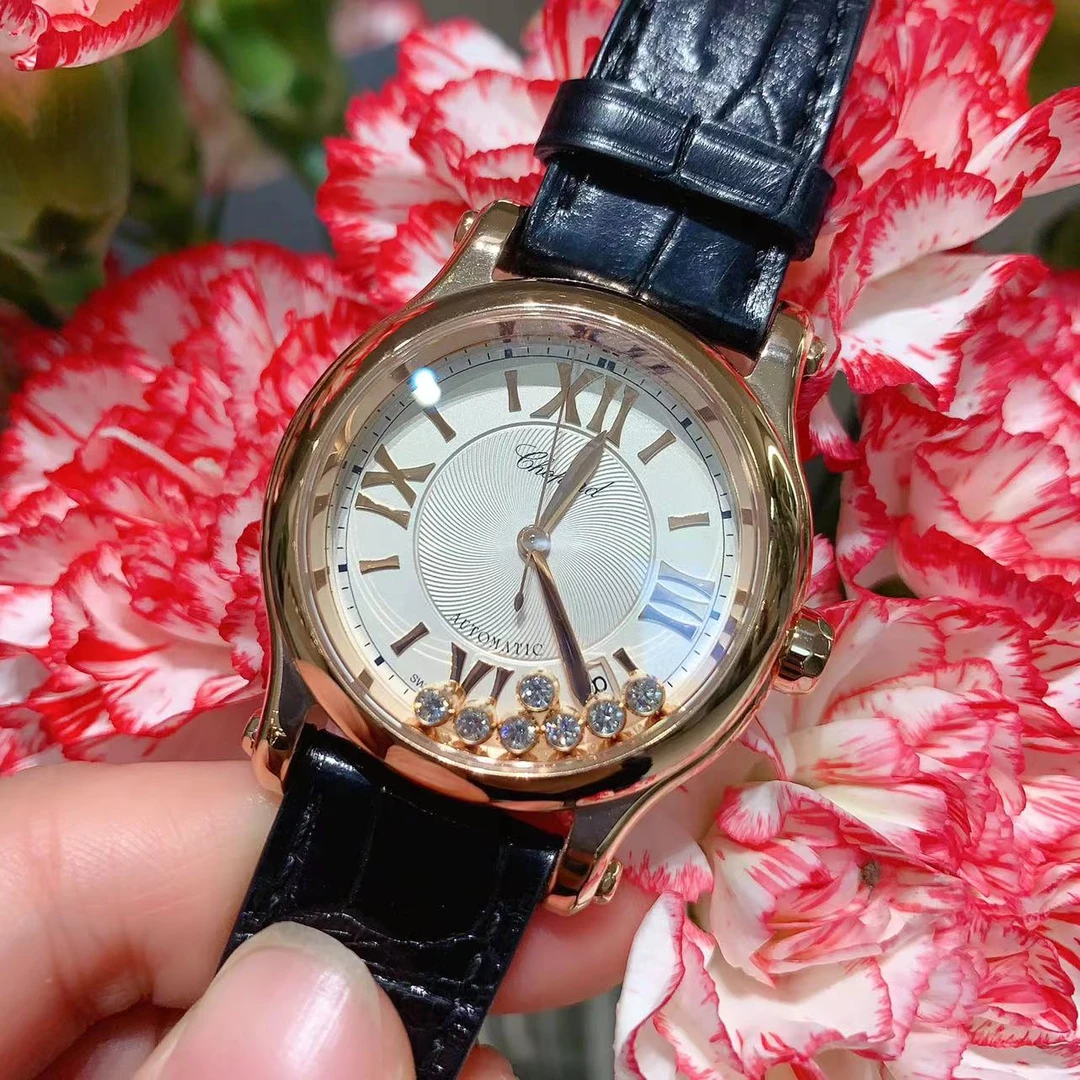 99新 Chopard/萧邦 快乐7钻/自动/K18PG/36mm/女表