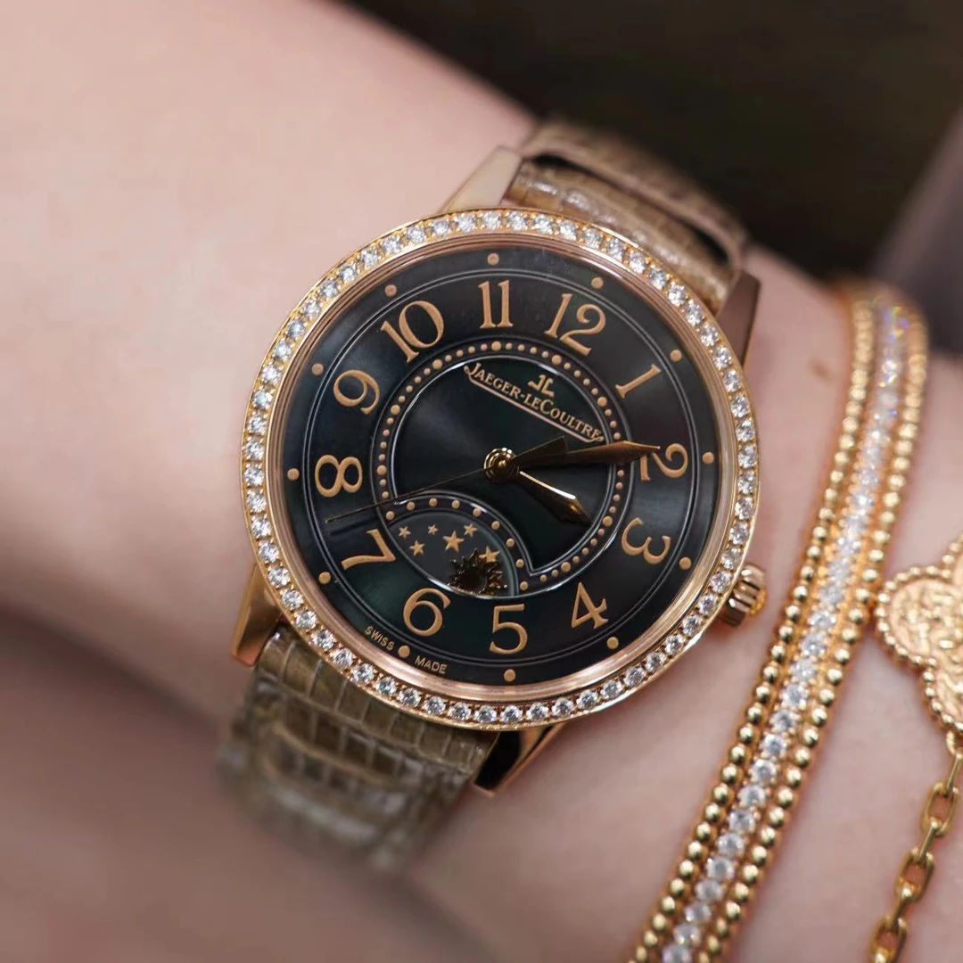 99新 Jaeger-LeCoultre/积家 约会女表/自动/34mm/18证/绿盘