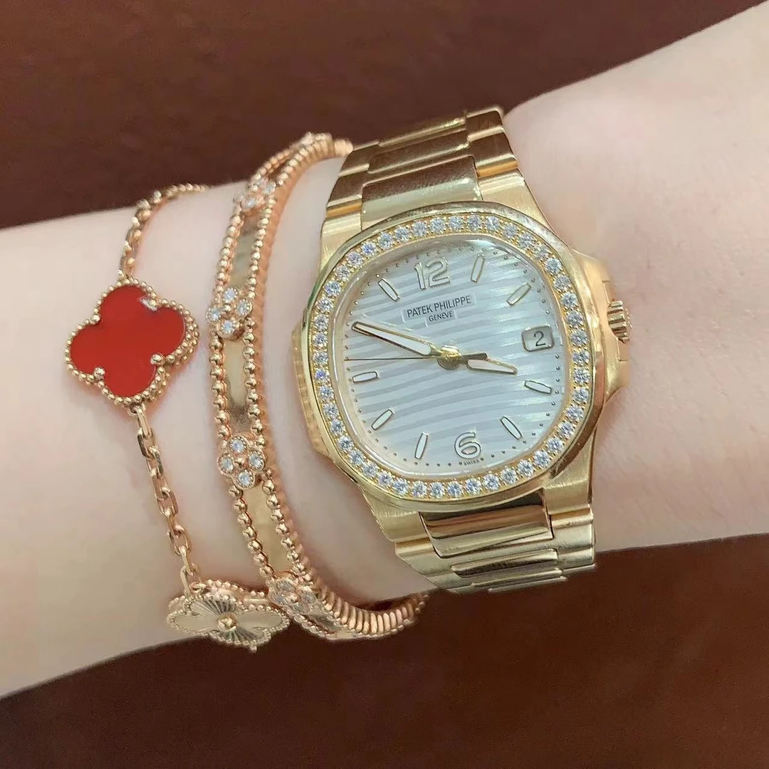99新 Patek Philippe/百达翡丽 全金鹦鹉螺7010/石英/女表/表径32