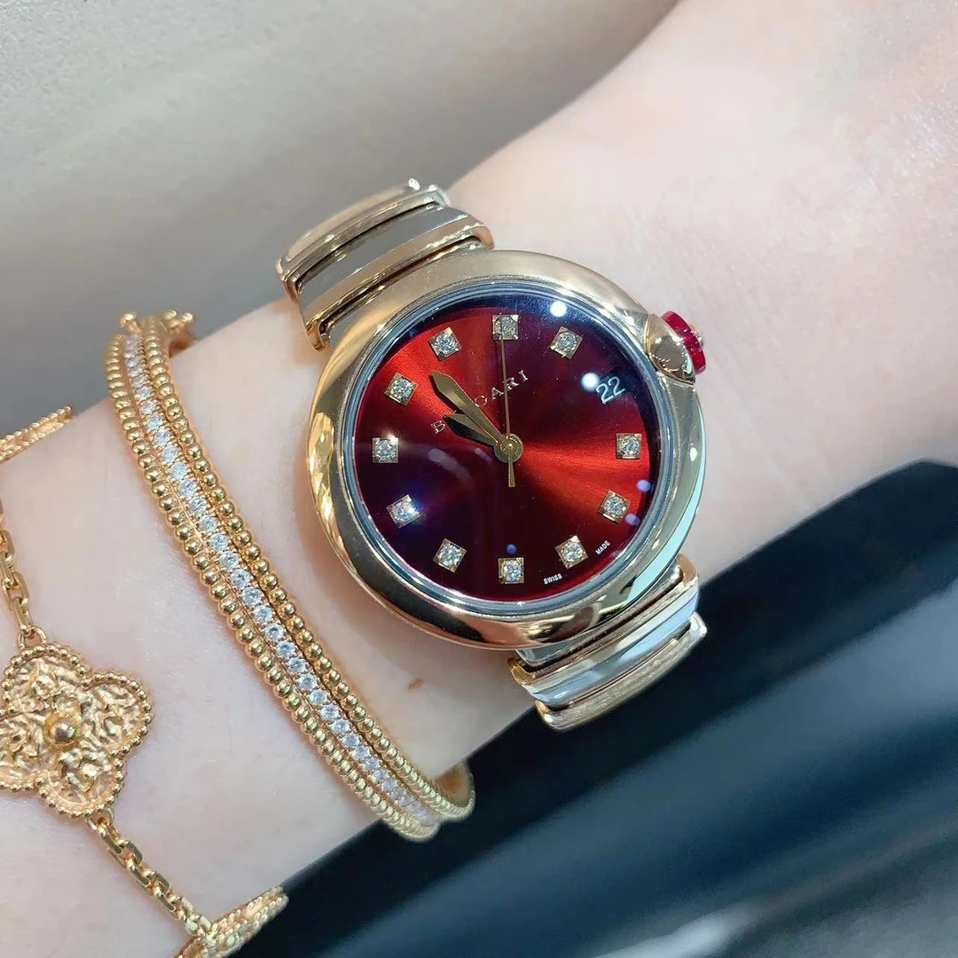 99新 BVLGARI/宝格丽 LVCEA/自动/间金/33mm