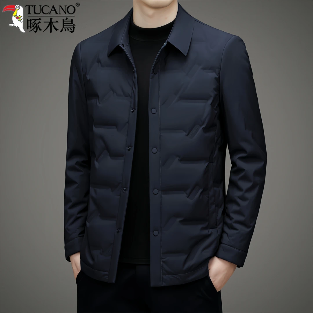 TUCANO/啄木鳥潮牌冬季轻薄棉服男士翻领商务休闲保暖防寒服外套